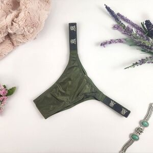 EXTRA SMALL {Victoria's Secret} Green {Rhinestones} Straps Panty
